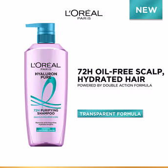 L’Oréal Paris Hyaluron Pure 72H Purifying Shampoo, For Oily Scalp & Dry Hair With Salicylic And Hyaluronic Acid